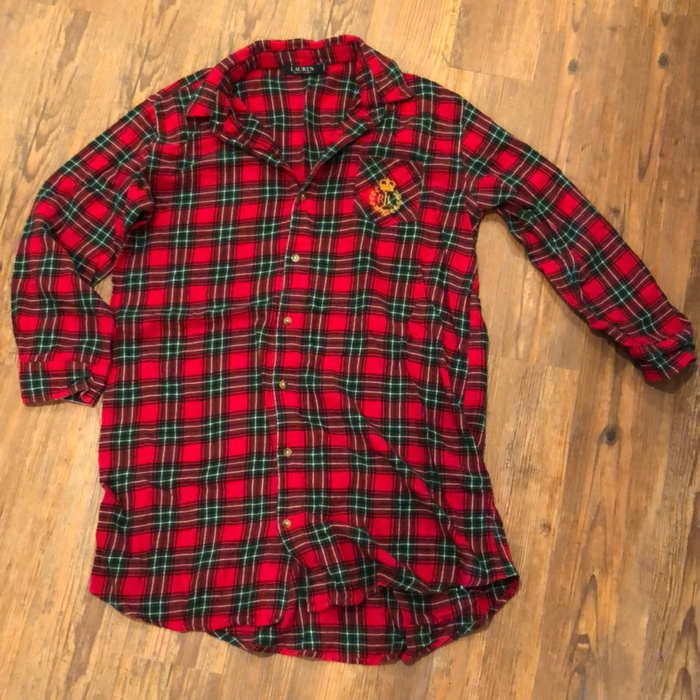 Ralph Lauren Plaid Flannel Sleep Shirt
